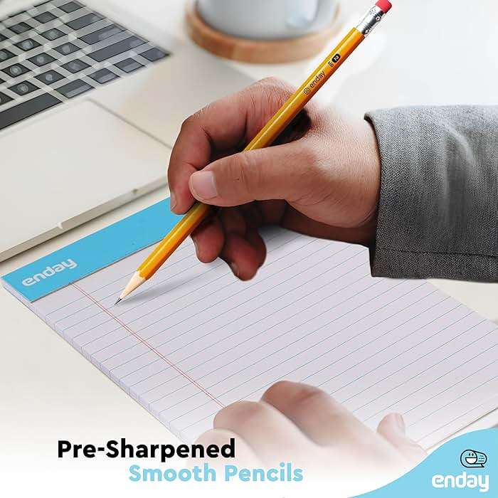 Enday #2 Pencils Bulk - 300 Pack - Pre-sharpened pencils #2 Wood-Cased Yellow Sharpened Pencils for Kids with Latex-Free Eraser Top for Office and Classroom Supplies. - Image 2