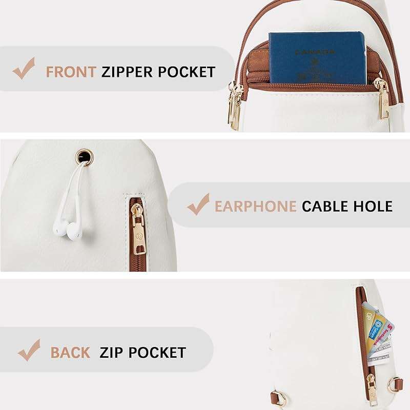 BOSTANTEN Sling Bag for Women Leather Crossbody Bags Fanny Pack Chest Bag for Travel - Image 6
