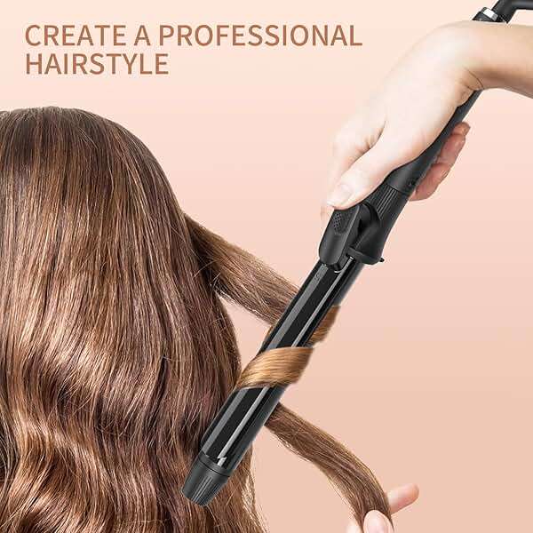 1 Inch Curling Iron with Clipped Tourmaline Ceramic Barrel Professional 1.25 Inch Hair Curler up to 450°F Dual Voltage for Traveling 60 Mins Auto Off Suit for Different (Black, 1 inch) - Image 8