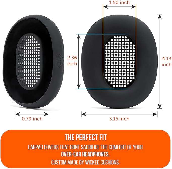 WC SweatZ XM5 - Patented Earpad Sweat Covers for Sony WH1000XM5 by Wicked Cushions | Full 360 Earpad Protection | Sweatproof & Easily Washable | Black - Image 6
