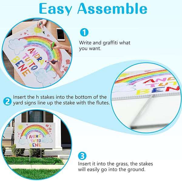 Blank Yard Signs with Stakes, Remiawy Custom Yard Sale Sign 17x12 Inch 4 Pack Corrugated Plastic Double Sided for Outdoor Lawn, Estate Garage, Open House, Birthday Decoration - Image 7