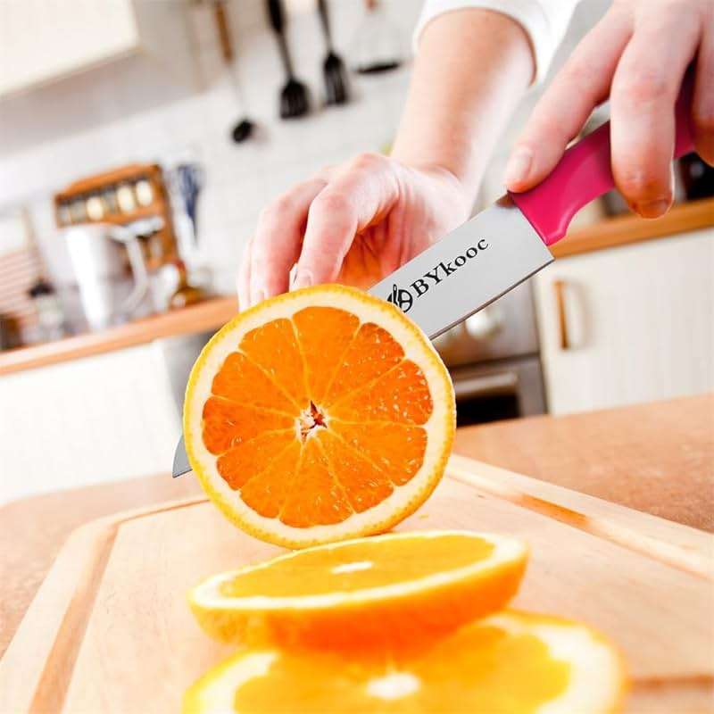BYkooc 8 pieces Paring Knives (4PCS Peeling Knives and 4PCS Knife Sheath), Ultra Sharp Vegetable and Fruit Knife,German Steel Small Kitchen Knife with PP Plastic Ergonomic Handle - Image 2