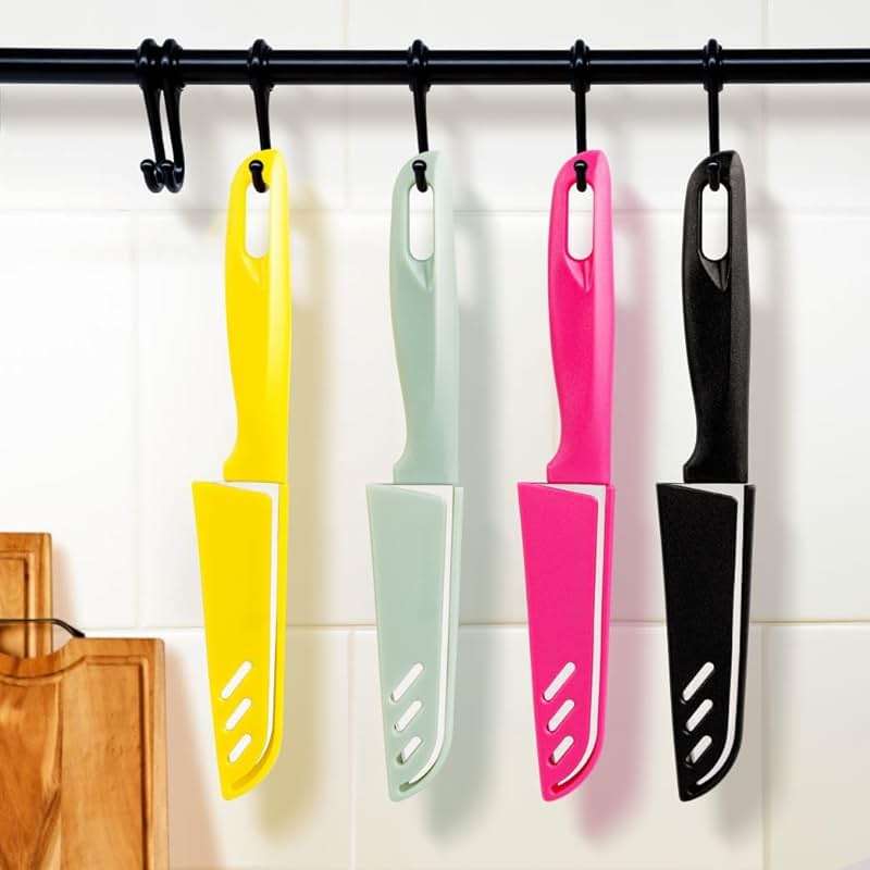 BYkooc 8 pieces Paring Knives (4PCS Peeling Knives and 4PCS Knife Sheath), Ultra Sharp Vegetable and Fruit Knife,German Steel Small Kitchen Knife with PP Plastic Ergonomic Handle - Image 5