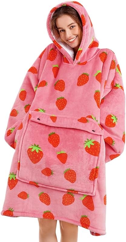 Narecte Cozy Oversized Blanket Hoodie Wearable Blanket Adults Soft Hooded Blanket Hoodie Birthday Gifts for Women Christmas - Product Image