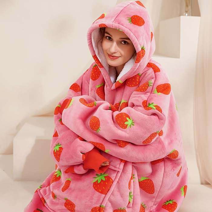 Narecte Cozy Oversized Blanket Hoodie Wearable Blanket Adults Soft Hooded Blanket Hoodie Birthday Gifts for Women Christmas - Image 5