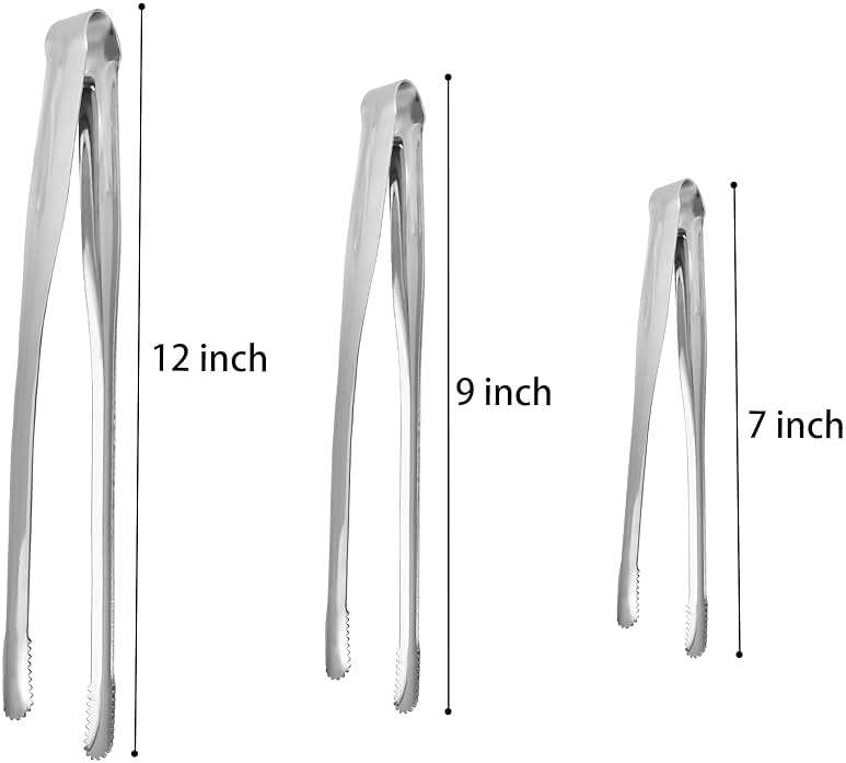 Serving Tongs Kitchen Tongs,Buffet Tongs, Stainless Steel Food Tong Serving Tong,small tongs 8 Pack(Sliver 7 Inch) - Image 3