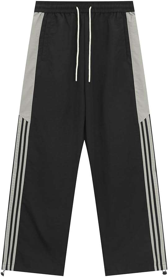 Aelfric Eden Striped Track Pants Men Parachute Pants Women Baggy Sweatpants Y2k Wide Leg Cargo Pants with Drawstring - Image 4