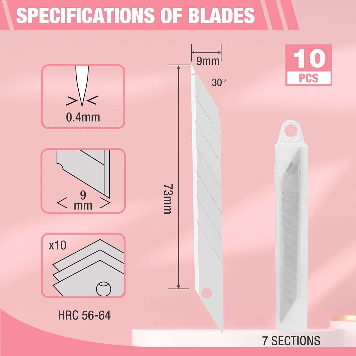 WORKPRO Premium Utility Knife Retractable Snap-off blade, Gift for Men/Women Heavy Duty Box Cutter Set, Razor Knife Exacto Craft Knives, with 10 Extra 9mm Blades, Pack of 3 - Image 7