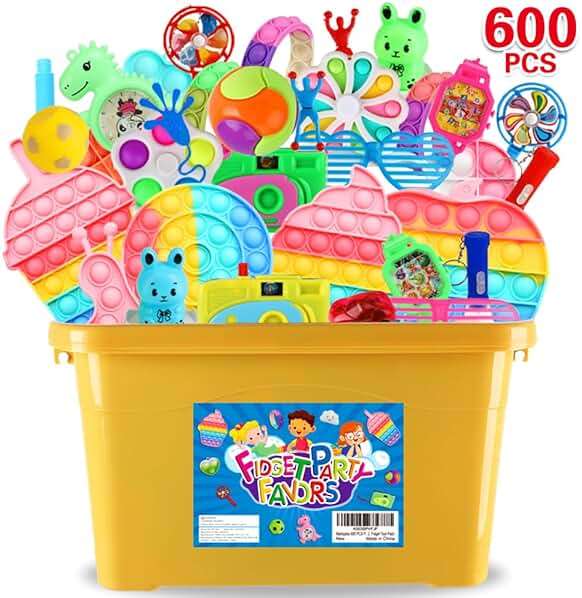 600 Pack Party Favors for Kids 8-12, Fidget Toys Set Sensory Toys Anxiety for Kids and Adults Autism Birthday Gift Classroom Prizes Treasure Box Goodie Bag Stuffers Halloween Christmas Stocking - Image 4