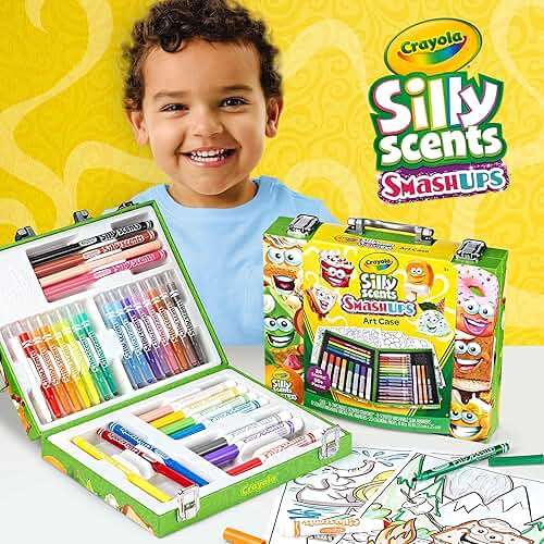 Crayola Silly Scents Mini Inspiration Art Case, Scented Crayons & Markers Set, Art Kit for Kids, Coloring Supplies, Travel Gifts for Kids, Ages 4+ - Image 2