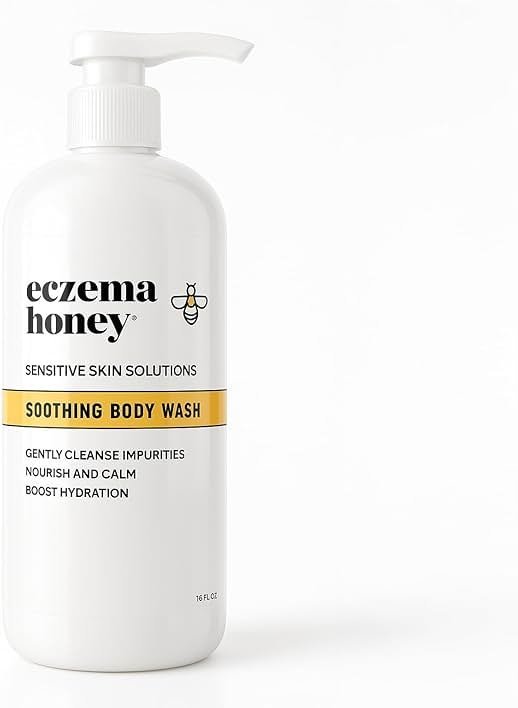 ECZEMA HONEY Soothing Body Wash - Daily Shower Gel & Eczema Treatment - Sensitive Skin Body Wash for Adults, Kids, & Babies - Body Cleanser for Eczema Relief (13 Oz) - Product Image