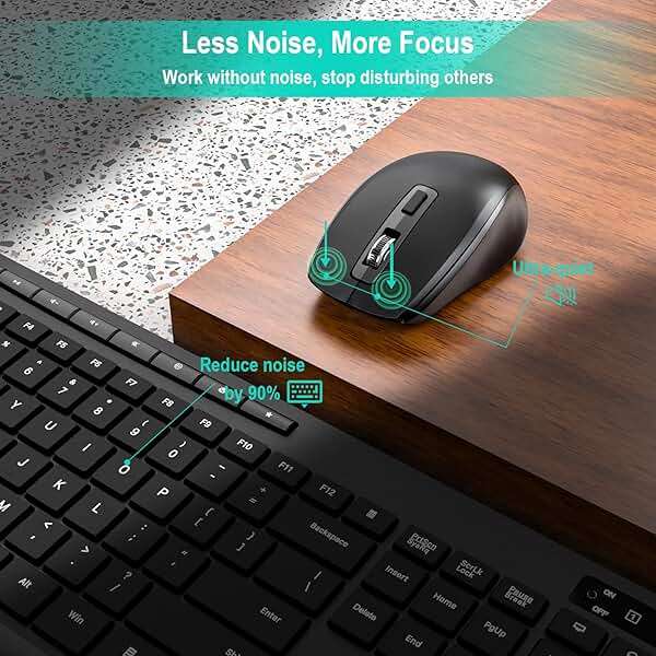 Wireless Keyboard and Mouse Combo,EarlyLit 2.4G Full-Sized Ergonomic,Cordless USB Mouse and Keyboard,12 Shortcut Keys and Quiet Click for Computer/Laptop/Windows/Mac - Image 5