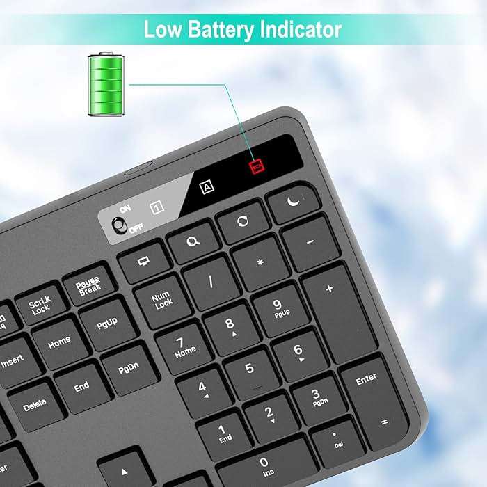 Wireless Keyboard and Mouse Combo,EarlyLit 2.4G Full-Sized Ergonomic,Cordless USB Mouse and Keyboard,12 Shortcut Keys and Quiet Click for Computer/Laptop/Windows/Mac - Image 8