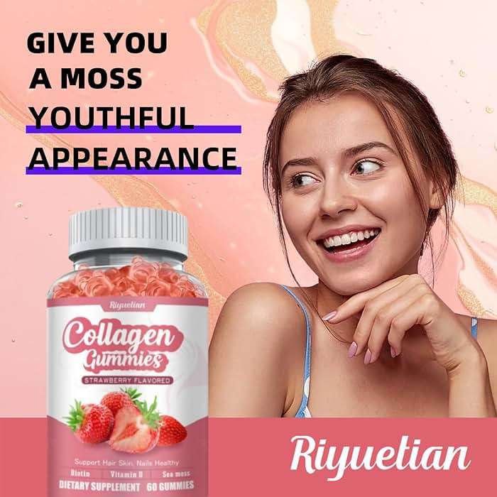 Riyuetian 2 Pack Collagen - Hydrolyzed Collagen Peptides with Biotin, Collagen for Supports Healthy Skin, Strong Nails & Thick Hair - Non-GMO & Gluten Free Complex Supplement - 120 Vegan - Image 5