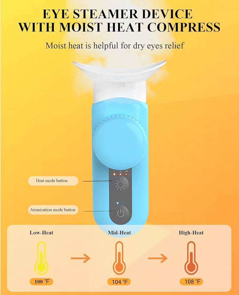 LIZICH Heated Nano Eye Mist Sprayer,Portable Eye Mister with Warm Compress Moist Heat for Relief Dry Eyes and Stye,Eye Drops Tool,Rechargeable Electric Eye Steamer for Eyelid,Eye Skin SPA - Image 3