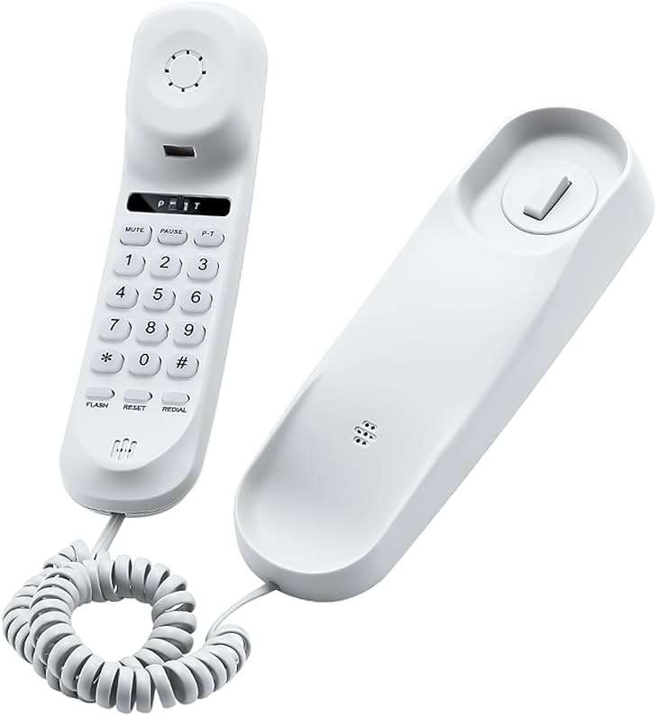 Corded Phone for Home, Durable landline Phone with Large Buttons for Seniors, Versatile Mini Phone for The Home, Office, and More(White) - Image 1