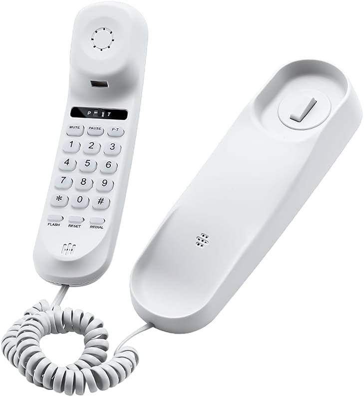 Corded Phone for Home, Durable landline Phone with Large Buttons for Seniors, Versatile Mini Phone for The Home, Office, and More(White) - Product Image
