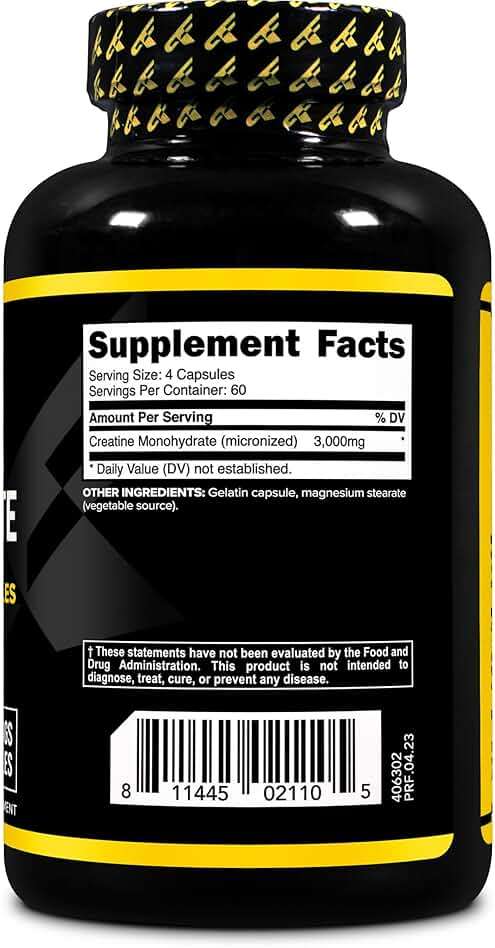 Primaforce Creatine Monohydrate Capsules - 240 Capsules, 3,000mg per Serving, Gluten Free and Non-GMO - Image 4