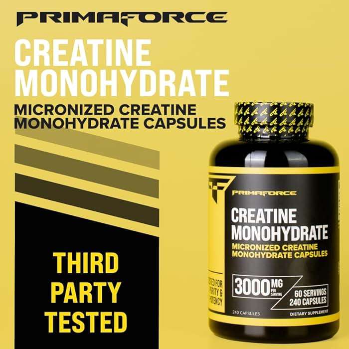 Primaforce Creatine Monohydrate Capsules - 240 Capsules, 3,000mg per Serving, Gluten Free and Non-GMO - Image 5