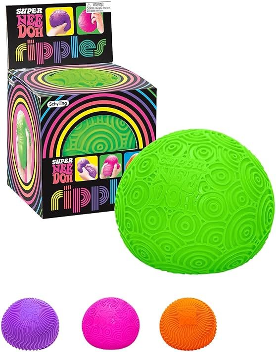 Schylling: Ripples Super NeeDoh - Surprise Style! (1) 4.25" Toy in Assorted Neon Colors & Textures, Doh-Filled, Stress Reliever, Squish-Squeeze-Pull - Product Image
