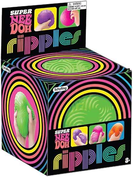 Schylling: Ripples Super NeeDoh - Surprise Style! (1) 4.25" Toy in Assorted Neon Colors & Textures, Doh-Filled, Stress Reliever, Squish-Squeeze-Pull - Image 4