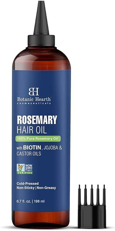 Botanic Hearth Rosemary Oil for Hair Growth | Hair Oil For Hair Growth|Strengthening Biotin, Jojoba, Castor Hair Growth Oil for Frizzy Hair | Dry, Damaged Scalp Treatment | All Hair Types | 6.7 Fl Oz - Image 1