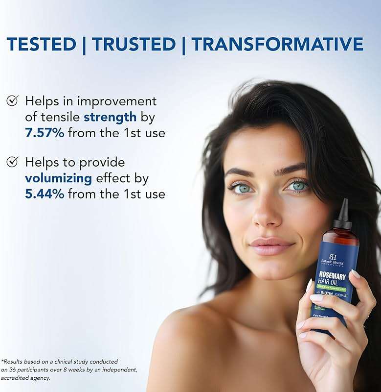 Botanic Hearth Rosemary Oil for Hair Growth | Hair Oil For Hair Growth|Strengthening Biotin, Jojoba, Castor Hair Growth Oil for Frizzy Hair | Dry, Damaged Scalp Treatment | All Hair Types | 6.7 Fl Oz - Image 4