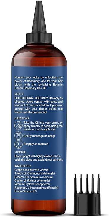 Botanic Hearth Rosemary Oil for Hair Growth | Hair Oil For Hair Growth|Strengthening Biotin, Jojoba, Castor Hair Growth Oil for Frizzy Hair | Dry, Damaged Scalp Treatment | All Hair Types | 6.7 Fl Oz - Image 8
