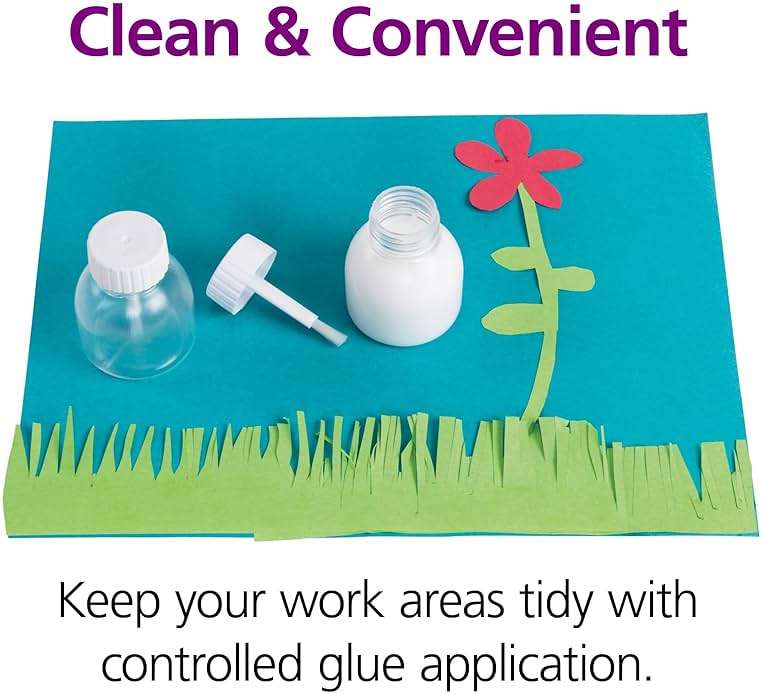 Colorations Glue Jar with Brush, Set of 60, Use to refil for Crafts, Classroom Pack or Large Group, Art Supplies, Glue Bottles, Reusable Bottles, Refill Bottles - Image 2