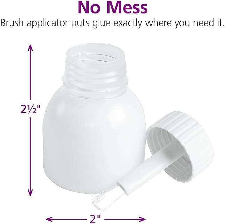 Colorations Glue Jar with Brush, Set of 60, Use to refil for Crafts, Classroom Pack or Large Group, Art Supplies, Glue Bottles, Reusable Bottles, Refill Bottles - Image 3