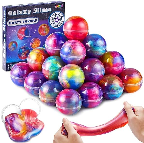 JOYIN Easter Slime Party Favors, 24 Pack Galaxy Slime Ball - Stretchy, Non-Sticky, Mess-Free, Stress Relief, and Safe - Toys for Girls and Boys - Classroom Reward, Party Supplies, Valentines - Product Image