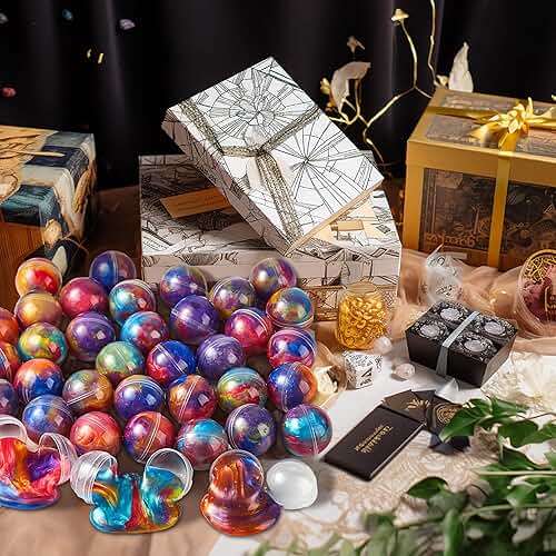 JOYIN Easter Slime Party Favors, 24 Pack Galaxy Slime Ball - Stretchy, Non-Sticky, Mess-Free, Stress Relief, and Safe - Toys for Girls and Boys - Classroom Reward, Party Supplies, Valentines - Image 2