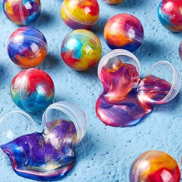 JOYIN Easter Slime Party Favors, 24 Pack Galaxy Slime Ball - Stretchy, Non-Sticky, Mess-Free, Stress Relief, and Safe - Toys for Girls and Boys - Classroom Reward, Party Supplies, Valentines - Image 8
