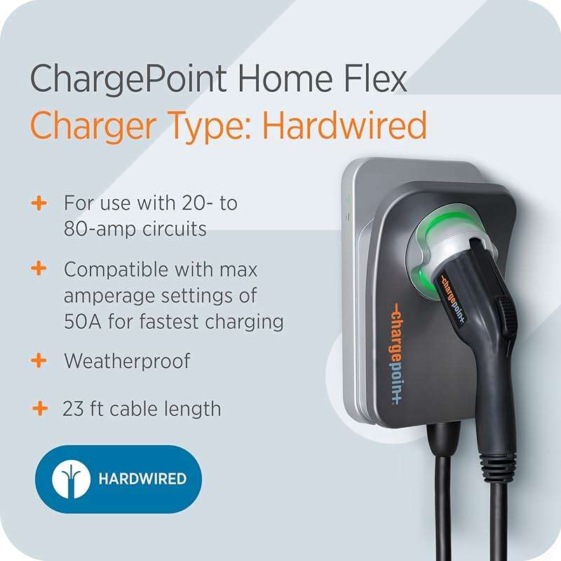 ChargePoint HomeFlex Level 2 EV Charger J1772 - Fast Smart Battery Power Charging at Home for Electric Automobile Vehicles - Image 4