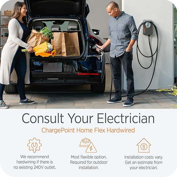 ChargePoint HomeFlex Level 2 EV Charger J1772 - Fast Smart Battery Power Charging at Home for Electric Automobile Vehicles - Image 5