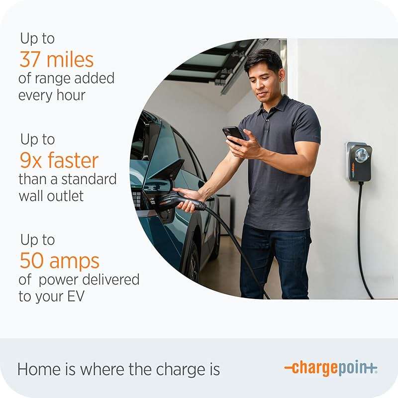 ChargePoint HomeFlex Level 2 EV Charger J1772 - Fast Smart Battery Power Charging at Home for Electric Automobile Vehicles - Image 6