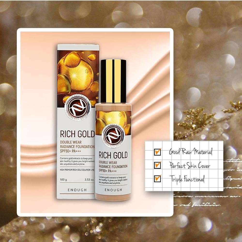Enough Rich Gold, Double Wear Radiance Foundation, SPF 50+ PA+++, #23, 3.53 oz (100 g) - Image 6
