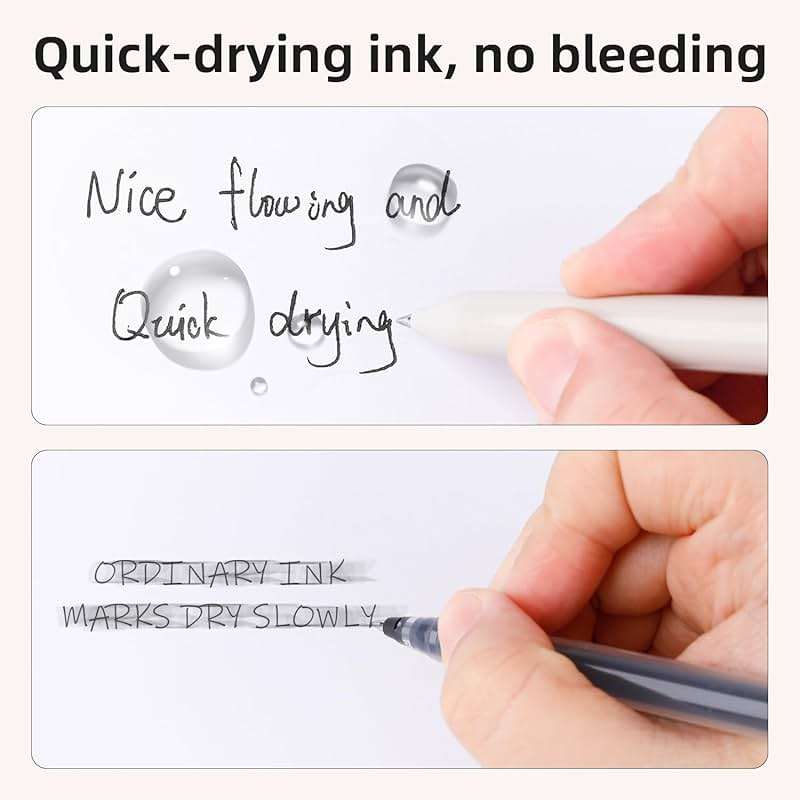 NUSIGN Gel Pens, 5 Pcs 0.5mm Retractable Quick Dry Black Ink Fine Point Rolling Ball Gel Pen, Smooth Writing No Bleed for Journaling Note Taking, Home School Office Supplies - Image 5