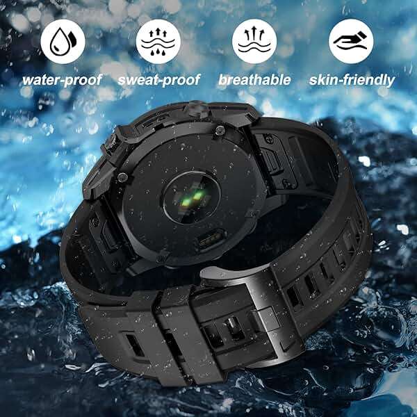 EZMVZKU 26mm Easyfit Straps for Garmin Fenix 8 AMOLED/8 Pro 51mm/7X/7XPro Sapphire Solar Watchands Replacement for Fenix 6X/6X Pro/5X/5X Plus/Enduro 3/2/Quatix 8/epix Pro/Descent Mk3i/Tactix 8 51mm - Image 3