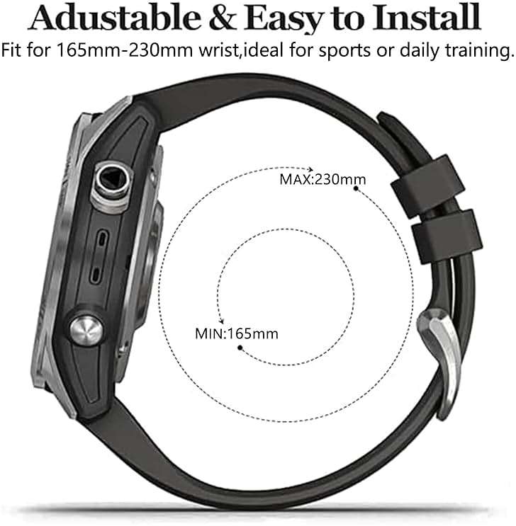EZMVZKU 26mm Easyfit Straps for Garmin Fenix 8 AMOLED/8 Pro 51mm/7X/7XPro Sapphire Solar Watchands Replacement for Fenix 6X/6X Pro/5X/5X Plus/Enduro 3/2/Quatix 8/epix Pro/Descent Mk3i/Tactix 8 51mm - Image 4