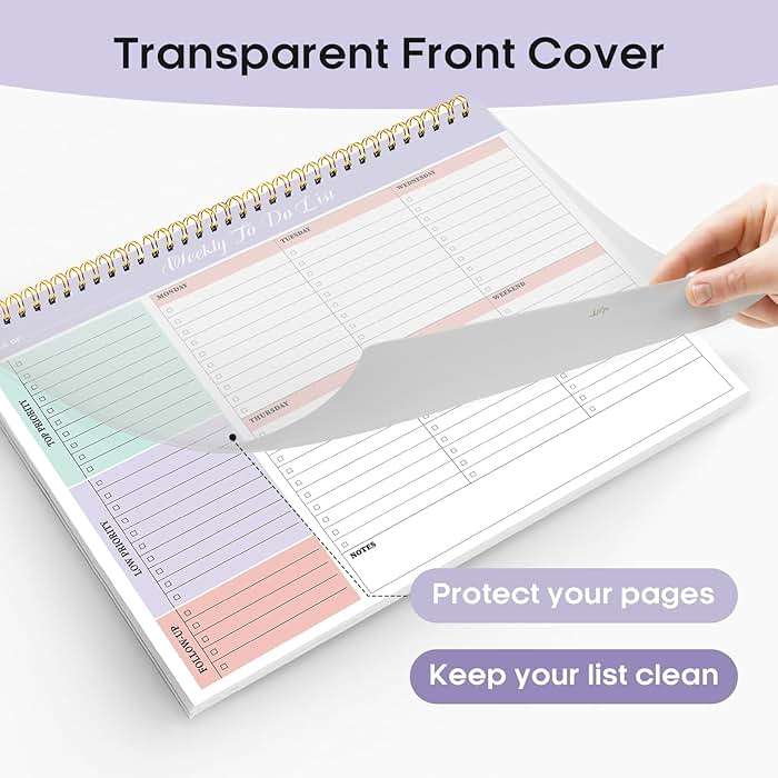 Taja Weekly To Do List Notepad with 52 Undated Sheets(8.5"×11")- Weekly Desk Planner for Women & Man, Work and Home -1 Pack Violet Dream - Image 5