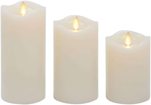 Matchless Candle Co. by Luminara Set of 3 Flameless LED Pillar Candles, Real Wax, Moving Flame (3x4.5, 3x5.5, 3x6.5 Inch, Unscented) - Image 9