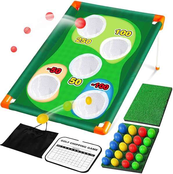 TOY Life Golf Cornhole Game Golf Corn Hole Set Chipping Golf Game Adults Kids Backyard Golf Game Golf Yard Corn Hole Game Golf Training Equipment Chipping Outdoor Indoor Golf (NO Club Included) - Image 1