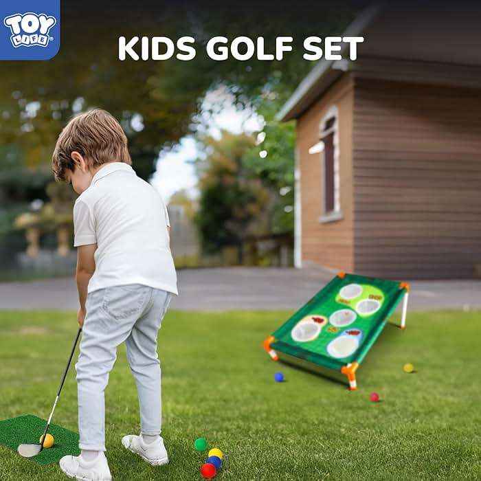 TOY Life Golf Cornhole Game Golf Corn Hole Set Chipping Golf Game Adults Kids Backyard Golf Game Golf Yard Corn Hole Game Golf Training Equipment Chipping Outdoor Indoor Golf (NO Club Included) - Image 2