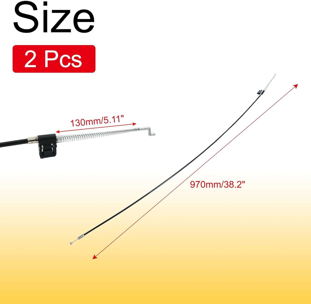 Biaungdo 2 Pcs Sofa Recliner Cables, Universal Recliner Part Release Cable Replacement Part Metal Sofa Couch Recliner Pull Handle Hook Exposed Cable (Black, 38.2in Total Length) - Image 2