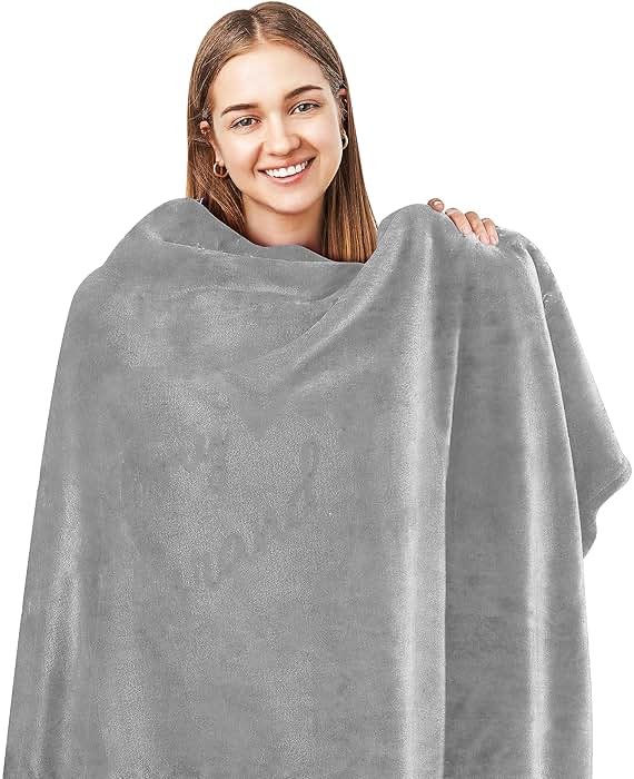 ButterTree 65" 50" Gray Throw Blanket for Mom - Christmas or Birthday Gift from Daughter or Son - Product Image