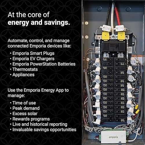Emporia Vue 3 Home Energy Monitor - Smart Home Automation Module and Real Time Electricity Usage Monitor, Power Consumption Meter, Solar and Net Metering for UL Certified Safe Energy Monitoring - Image 2
