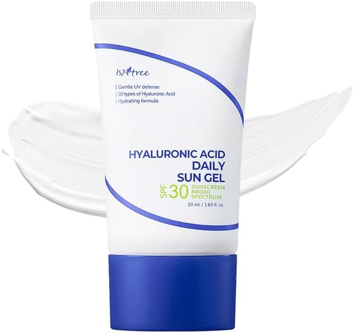 ISNTREE Hyaluronic Acid Daily Sun Gel SPF 30 | Korean Face Sunscreen with Hyaluronic Acid | Lightweight, Moisturizing Daily Sunscreen, No White Cast, 1.69 fl oz - Product Image