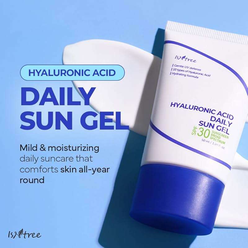 ISNTREE Hyaluronic Acid Daily Sun Gel SPF 30 | Korean Face Sunscreen with Hyaluronic Acid | Lightweight, Moisturizing Daily Sunscreen, No White Cast, 1.69 fl oz - Image 2