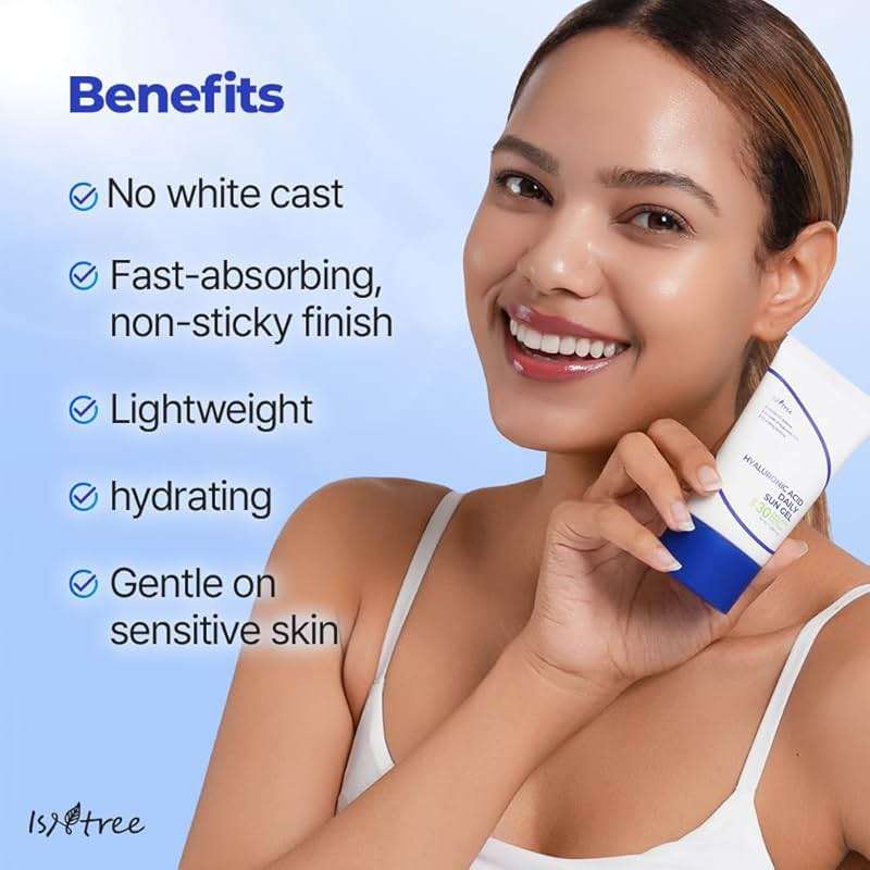 ISNTREE Hyaluronic Acid Daily Sun Gel SPF 30 | Korean Face Sunscreen with Hyaluronic Acid | Lightweight, Moisturizing Daily Sunscreen, No White Cast, 1.69 fl oz - Image 3